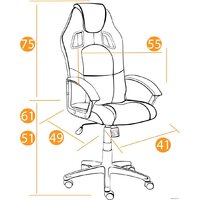 Игровое (геймерское) кресло TetChair Driver (флок/ткань, коричневый) - Превью изображения №18 — Интернет-магазин ПроЗаказ