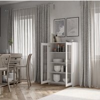Тумба Mio Tesoro Сириус 2 двери со стеклом 78x123 2.02.03.390.1 (белый) - Превью изображения №4 — Интернет-магазин ПроЗаказ