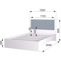 Кровать Аквилон Акцент №1200М (белое сияние/веллюкс 49) - Превью изображения №5 — Интернет-магазин ПроЗаказ