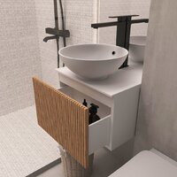  ЗОВ Тумба под умывальник Кито 50 K50LW0MRMC (белый/тростник) - Превью изображения №3 — Интернет-магазин ПроЗаказ