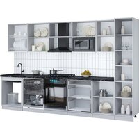 Готовая кухня Интерлиния Мила Gloss 3.3-ПМ2 (белый глянец/белый глянец/кастилло темный) - Превью изображения №3 — Интернет-магазин ПроЗаказ