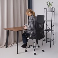 Офисное кресло AksHome Aria (ткань/сетка/экокожа, черный) - Превью изображения №2 — Интернет-магазин ПроЗаказ