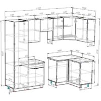 Готовая кухня ВерсоМебель Эко-2 1.2x2.7 правая (дуб крафт золотой/антрацит/ст.золотистый дуб) - Превью изображения №6 — Интернет-магазин ПроЗаказ