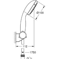Душевой гарнитур  Grohe Tempesta 100 2760110E - Превью изображения №2 — Интернет-магазин ПроЗаказ