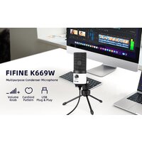 Проводной микрофон FIFINE K669 (белый) - Превью изображения №11 — Интернет-магазин ПроЗаказ