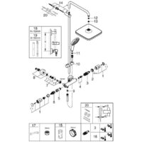 Душевая система  Grohe Tempesta System 250 Cube 26689001 - Превью изображения №5 — Интернет-магазин ПроЗаказ