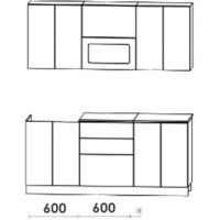 Готовая кухня Артём-Мебель Адель со стеклом МДФ 1.8м (жемчуг матовый текстурный) - Превью изображения №2 — Интернет-магазин ПроЗаказ