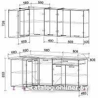 Готовая кухня Интерлиния Мила Лайт 1.2x1.8 (белый платинум/бетон/бискайская сосна) - Превью изображения №4 — Интернет-магазин ПроЗаказ