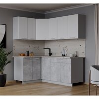 Готовая кухня Интерлиния Мила Лайт 1.2x1.8 (белый платинум/бетон/бискайская сосна) - Превью изображения №2 — Интернет-магазин ПроЗаказ