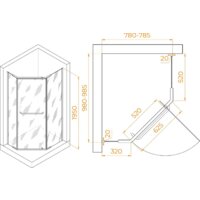 Душевой уголок RGW PA-091 35089180-11 80x100 (хром/прозрачное стекло) - Превью изображения №2 — Интернет-магазин ПроЗаказ