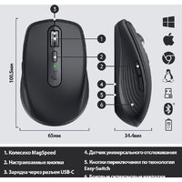 Мышь Logitech MX Anywhere 3 (графитовый) - Превью изображения №7 — Интернет-магазин ПроЗаказ