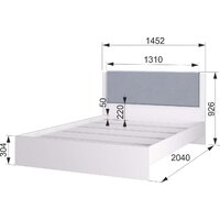 Кровать Аквилон Акцент №14М (белое сияние/веллюкс 49) - Превью изображения №5 — Интернет-магазин ПроЗаказ