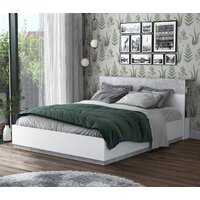 Кровать Интерлиния Quartz QZ-К160 с ПМ (белый платинум/бетон) - Превью изображения №4 — Интернет-магазин ПроЗаказ