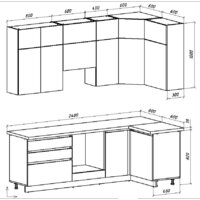 Готовая кухня ВерсоМебель Эко Премиум 1.2x2.4 правая (белый фасадный/ст. тунис) - Превью изображения №8 — Интернет-магазин ПроЗаказ