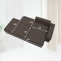 Угловой диван Лига диванов Лига-079 правый 129812 (рогожка амур 05 коричневый) - Превью изображения №12 — Интернет-магазин ПроЗаказ