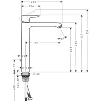 Смеситель Hansgrohe Metris 31082000 - Превью изображения №2 — Интернет-магазин ПроЗаказ