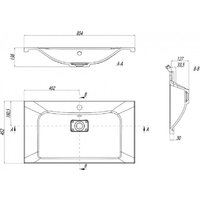 Умывальник Акватон Брук 80 1A71453KBC010 - Превью изображения №2 — Интернет-магазин ПроЗаказ