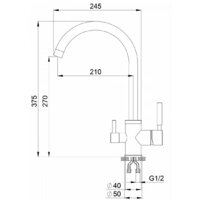 Смеситель Krona Brunnen H270 1 КА-00006917 (черный) - Превью изображения №3 — Интернет-магазин ПроЗаказ