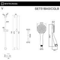 Душевой гарнитур  Whitecross SET51BASICGLB (брашированное золото) - Превью изображения №2 — Интернет-магазин ПроЗаказ