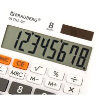 Бухгалтерский калькулятор BRAUBERG Ultra-08-WT 250512 (белый) - Превью изображения №7 — Интернет-магазин ПроЗаказ