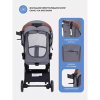 Коляска прогулочная «книга» MOWbaby Атом MB200 (Grey) - Превью изображения №6 — Интернет-магазин ПроЗаказ