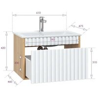  Onika Тумба под умывальник Дайлер 60 106150 (белый/дуб сонома) - Превью изображения №7 — Интернет-магазин ПроЗаказ