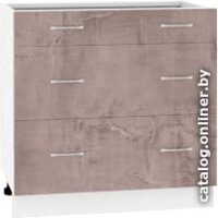 Кортекс-мебель Корнелия Лира НШ80р3ш без столешницы (оникс)