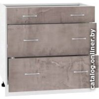 Шкаф напольный Кортекс-мебель Корнелия Лира НШ80р3ш без столешницы (оникс) - Превью изображения №2 — Интернет-магазин ПроЗаказ