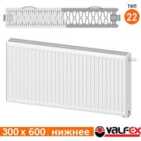 Стальной панельный радиатор Valfex Steel Universal VC 22 300х600 VF.VC.22.300.0600 (с нижним подключением) - Превью изображения №2 — Интернет-магазин ПроЗаказ