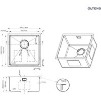 Кухонная мойка Oltens Hydda 71103300 - Превью изображения №2 — Интернет-магазин ПроЗаказ