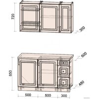 Готовая кухня Интерлиния Мила Шато 1.3А (белый/мята/бискайская сосна) - Превью изображения №6 — Интернет-магазин ПроЗаказ