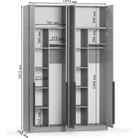 Шкаф распашной Soma Lord Black 160x240 (серый) - Превью изображения №7 — Интернет-магазин ПроЗаказ