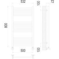 Полотенцесушитель TERMINUS Аврора П16 500х800 нп (матовое золото) - Превью изображения №2 — Интернет-магазин ПроЗаказ