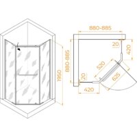 Душевой уголок RGW PA-081B 35088199-14 90x90 (черный/прозрачное стекло) - Превью изображения №2 — Интернет-магазин ПроЗаказ