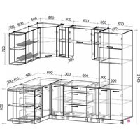 Готовая кухня Интерлиния Мила 1.68x2.4 левая (бетон лайт/бетон лайт/кастилло темный) - Превью изображения №4 — Интернет-магазин ПроЗаказ