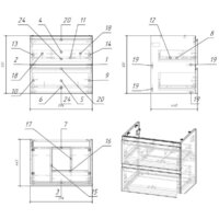  Cersanit Тумба Moduo 60 SZ-MOD60-BL/Wh под умывальник - Превью изображения №3 — Интернет-магазин ПроЗаказ