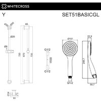 Душевой гарнитур  Whitecross SET51BASICGL (золото) - Превью изображения №2 — Интернет-магазин ПроЗаказ
