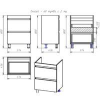  Misty Енисей - 60 Тумба с 2 ящ. - Э-Ени01060-0112Я - Превью изображения №5 — Интернет-магазин ПроЗаказ