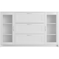 Тумба Mio Tesoro Сириус 2 двери со стеклом и 3 ящика 156x95 2.02.03.370.1 (белый) - Превью изображения №2 — Интернет-магазин ПроЗаказ