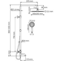 Душевая система  Wasserkraft A188.256.207.PG Thermo - Превью изображения №3 — Интернет-магазин ПроЗаказ