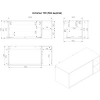  ЗОВ Тумба под умывальник Дион-Анталья 100 A100LOWC0 (дуб веллингтон) - Превью изображения №8 — Интернет-магазин ПроЗаказ