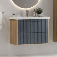  Onika Тумба под умывальник Дайлер 80 108062 (графит/дуб сонома) - Превью изображения №6 — Интернет-магазин ПроЗаказ