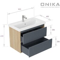  Onika Тумба под умывальник Дайлер 80 108062 (графит/дуб сонома) - Превью изображения №8 — Интернет-магазин ПроЗаказ