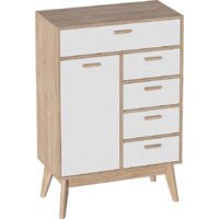 Мебельград Калгари высокий (дуб натуральный светлый/белый матовый)