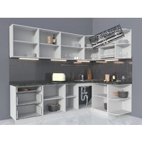 Готовая кухня Интерлиния Мила Матте 1.5x2.6 А правая (белый/белый/кастилло темный) - Превью изображения №4 — Интернет-магазин ПроЗаказ