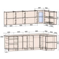 Готовая кухня Интерлиния Мила Матте 1.5x2.6 А правая (белый/белый/кастилло темный) - Превью изображения №5 — Интернет-магазин ПроЗаказ