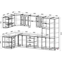 Готовая кухня Интерлиния Мила Деко 1.68x3.4 левая (луна-луна-травертин серый) - Превью изображения №2 — Интернет-магазин ПроЗаказ