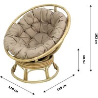 Кресло-качалка Garden Story Папасан Roker D110 вращающееся CV-18H (медовый/бежевый) - Превью изображения №8 — Интернет-магазин ПроЗаказ