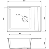 Кухонная мойка GranFest GF-LV-660L (иней) - Превью изображения №4 — Интернет-магазин ПроЗаказ