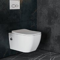 Унитаз подвесной Roxen Cube bidet в комплекте с инсталляцией StounFix Dual Fresh 6 в 1 966246 (кнопка: бежевый) - Превью изображения №9 — Интернет-магазин ПроЗаказ